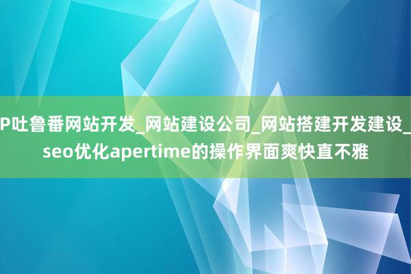 P吐鲁番网站开发_网站建设公司_网站搭建开发建设_seo优化apertime的操作界面爽快直不雅